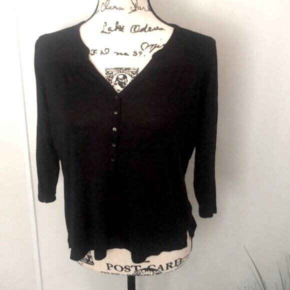 H&M Black Henley Top size Small - Picture 1 of 4